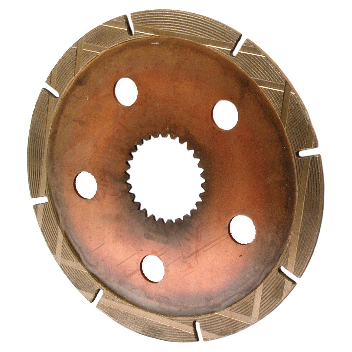 The Sparex Brake Friction Disc, OD 224mm - S.40837, features a serrated edge and sintered lining material, with six holes and is compatible with Massey Ferguson.