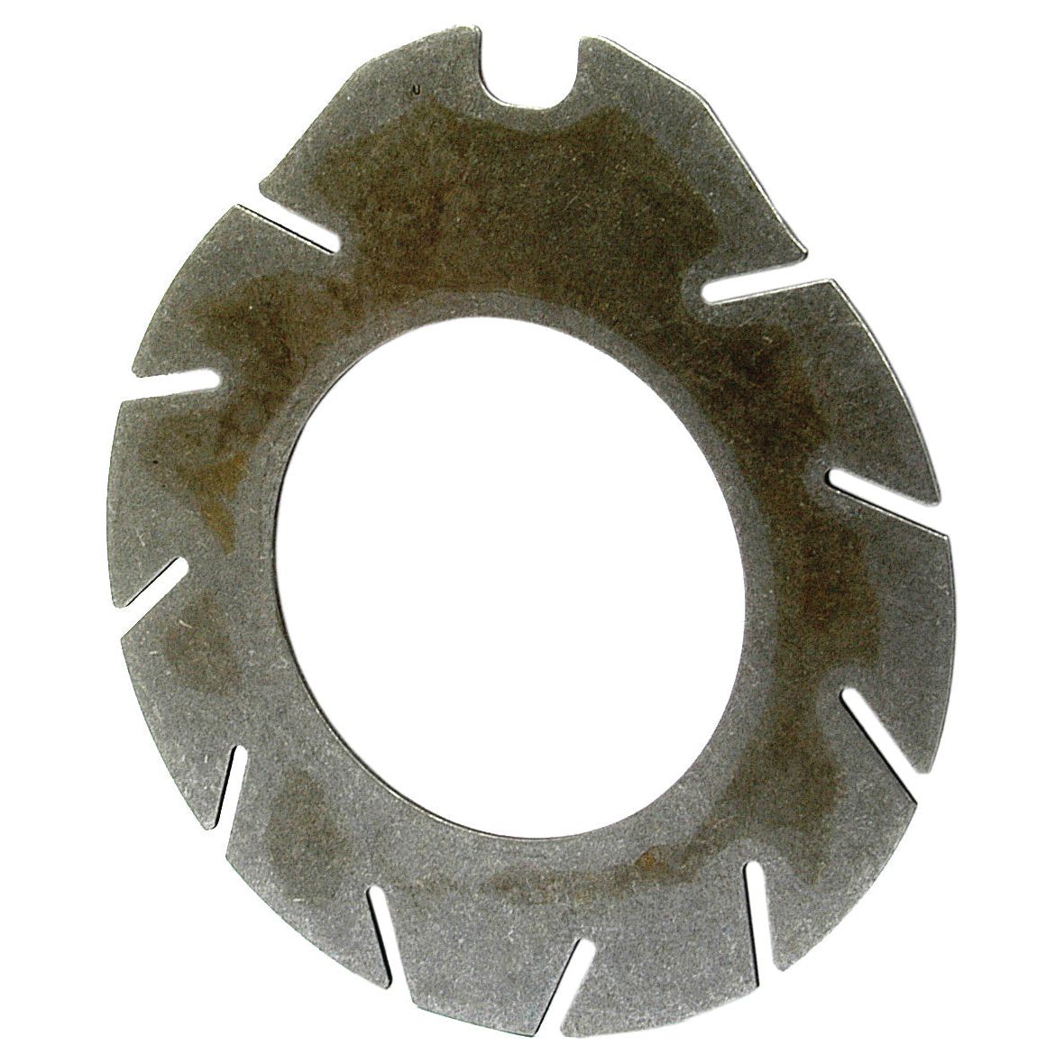 The Sparex Intermediate Brake Disc, S.40838, with an outer diameter of 227mm, is a metallic circular object featuring a central hole and radiating slots around the edge, making it ideal for use with Case IH machinery.