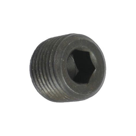 A Hydraulic Lift Plug by Sparex, part number S.40872, featuring a threaded metal design with an internal hexagonal socket and a 3/8'' NPT thread size.