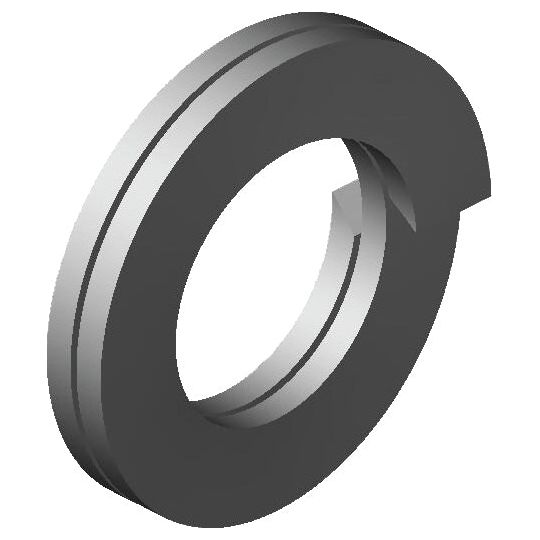 Rendered image of the Sparex PTFE Back-Up Ring Bs012 Spiral (Sparex Part No. S.40877), a circular, dark-colored mechanical part featuring a groove and a flat edge, perfect for Massey Ferguson machinery.