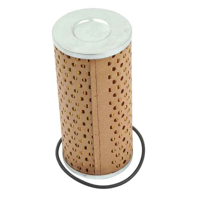 A cylindrical hydraulic filter element from Sparex, featuring a perforated brown outer layer and metal top and bottom, accompanied by a rubber O-ring (Sparex Part No. S.40884).