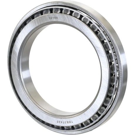 A close-up image of a metal ball bearing. The bearing, a Sparex Taper Roller Bearing (37425/37625) - S.40903, has an inner and outer ring with spherical balls evenly spaced in between. The numbers "10166" and "TBE371425" are visible on the outer ring.