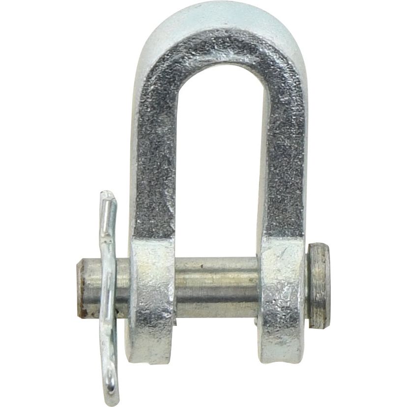 A silver D shackle from Sparex with an 8mm pin diameter, featuring an internal length of 35mm and a jaw width of 18mm.