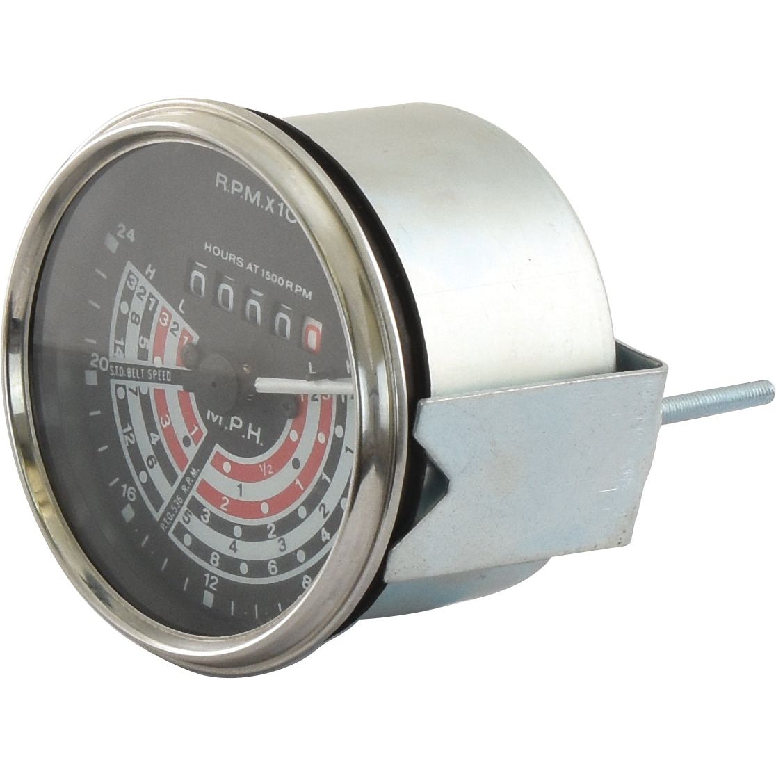 The Sparex Tachometer (MPH) | Sparex Part No. S.41069 features a durable metal casing, displays RPM measurements from 0 to 3000, and includes an hour counter, making it ideal for Massey Ferguson 135 tractors or those equipped with a Landini 1850093M93 engine.