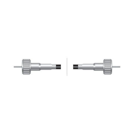 Two identical male coaxial connectors, commonly utilized in Sparex Drive Cable assemblies (Length: 632mm, Outer cable length: 592mm - Part No. S.41092), are aligned facing each other on a white background.