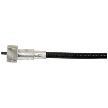 Close-up of the Sparex Drive Cable (Part No. S.41093) featuring a metal connector on one end and a black flexible housing, measuring 690mm in length and with an outer cable length of 680mm, compatible with Massey Ferguson tractors.