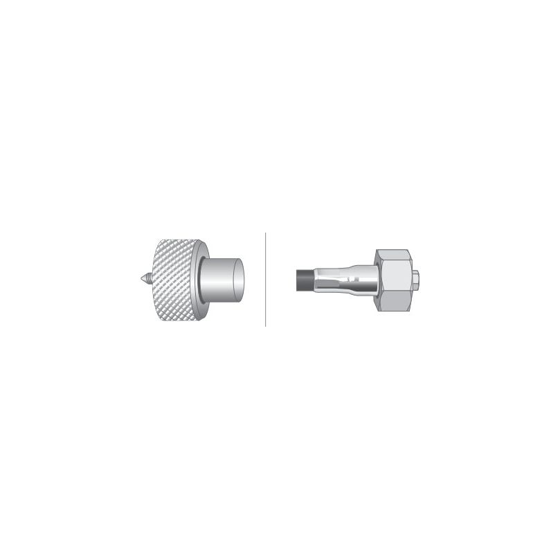 A detailed diagram shows two views of a metal connector utilized in Massey Ferguson machinery: one end has a knurled grip, and the other features a hexagonal nut. This component is part of the Sparex Drive Cable (Part No. S.41095), which measures 1350mm in length with an outer cable length of 1310mm.