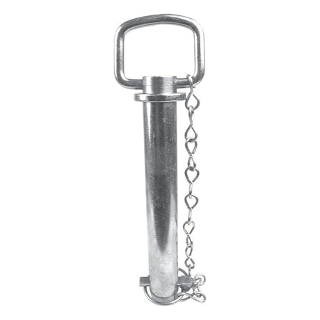 The Sparex Hitch Pin with Chain & Linch Pin (Sparex Part No. S.410) features a 25mm diameter metal pin with a rectangular handle on top, attached to a short chain that includes a ring at the end.