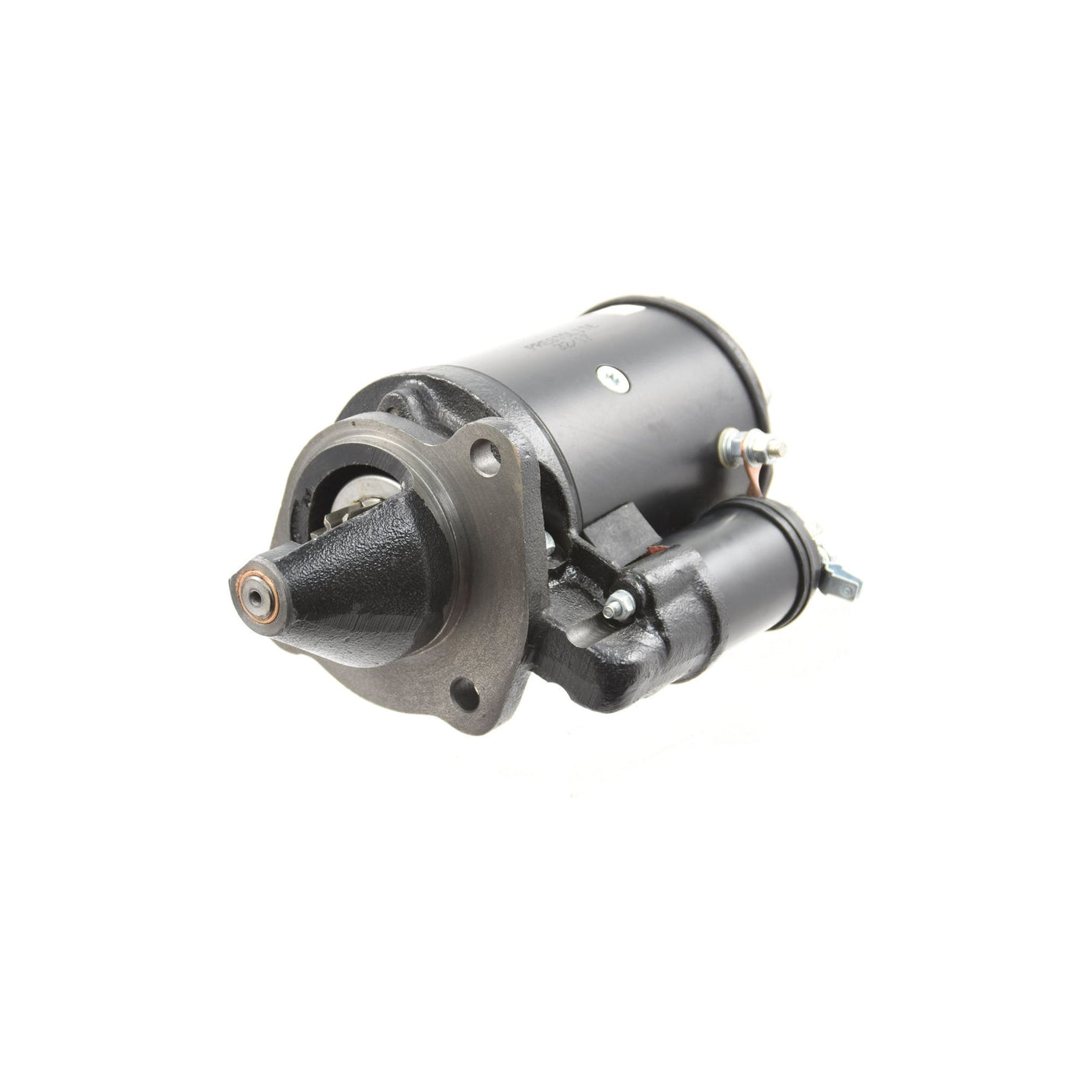 The product image features a 12V, 2.8Kw black Starter Motor (Sparex Part No. S.41138) with a cylindrical body and mounting bracket, designed for reliability in Massey Ferguson vehicles, set against a plain white background.