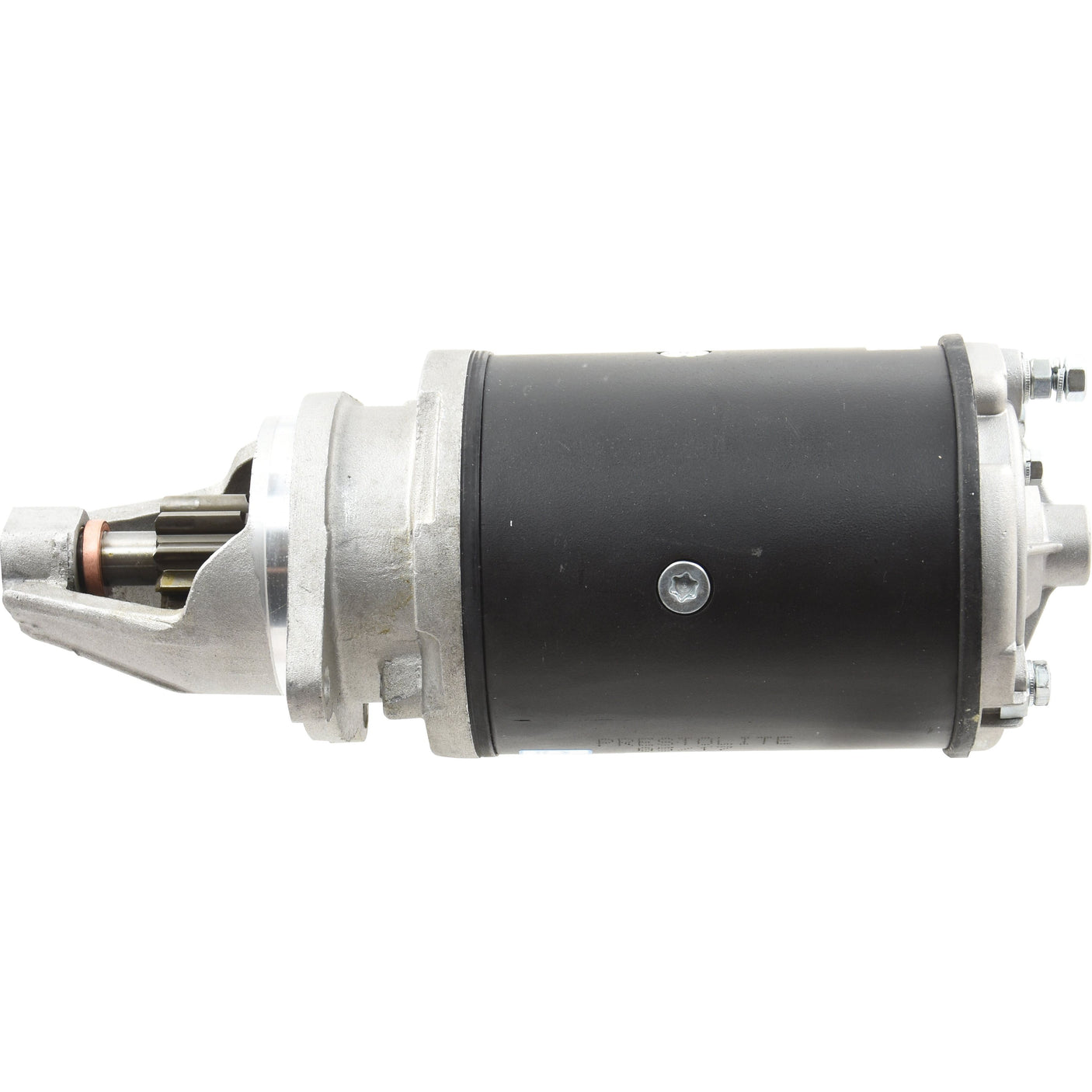 A side view of a Sparex Starter Motor - 12V, 2.8Kw with a metal casing and visible gear components at one end, branded by Sparex Part No. S.41141.