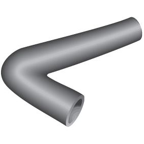 Image of a grey, L-shaped Bypass Hose (Sparex Part No. S.41317) with a smooth surface, having an inner diameter of 22mm at both ends, secured with a Sparex hose clip.