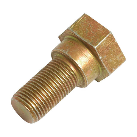 A close-up image of a Front Axle Bolt (Sparex Part No. S.41340) by Sparex, showcasing its metallic construction with a partially threaded shaft, hexagonal head, and smooth cylindrical section, making it ideal for use as an axle pin retainer in Massey Ferguson equipment.