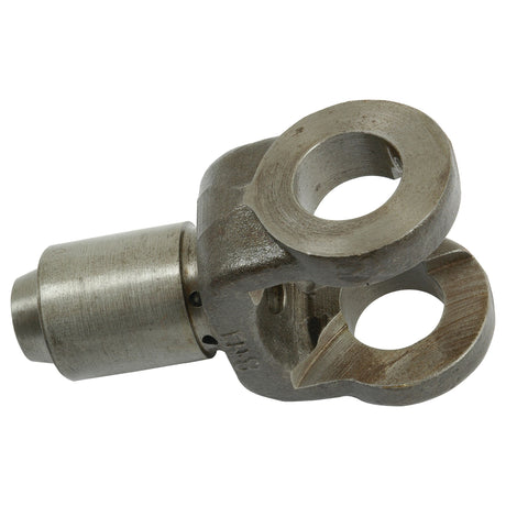 The Sparex Clevis (Part No. S.41365) is a metal mechanical component featuring two circular openings and a cylindrical protrusion, making it ideal for use with Massey Ferguson draft control systems.