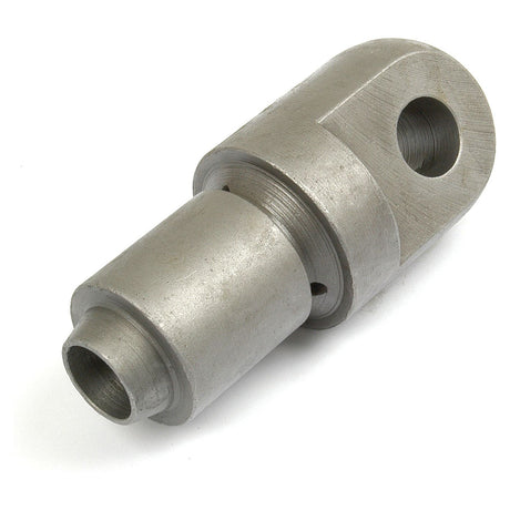 The Clevis (Sparex Part No. S.41366) by Sparex is a metallic, cylindrical mechanical component featuring a large hole on one end and a smaller opening on the other. With its smooth steel surface, this part is compatible with Draft Control systems in Massey Ferguson equipment.