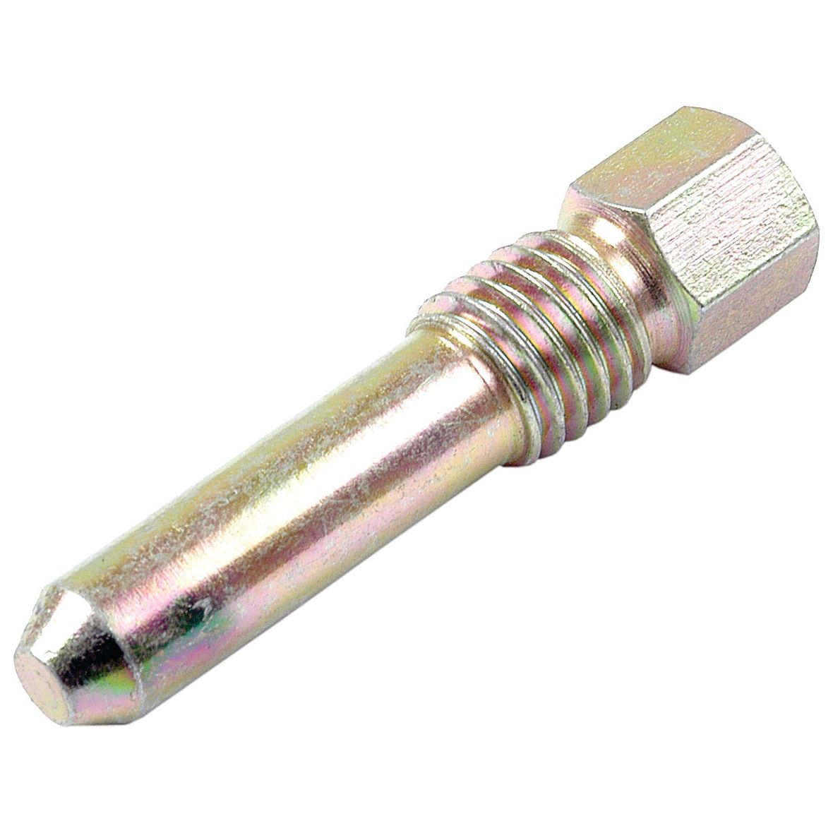 A metallic hex-head bolt with a threaded section and pointed tip, reminiscent of the PAVT Screw (Sparex Part No. S.41384) from the days of Allis Chalmers machinery, made by Sparex.