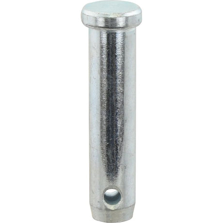 A Massey Ferguson compatible cylindrical metal pin with a flat top and a small hole near the bottom, featuring a working length of 70mm. This is the Sparex Lower link pin 19x70mm Cat., Part No. S.41386.