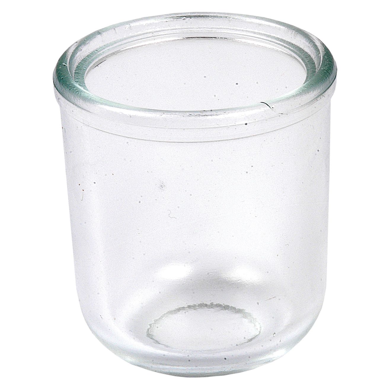 A Sparex Fuel Bowl (Sparex Part No. S.41390) featuring a clear, empty glass body with a slightly rounded bottom and a thick rim.