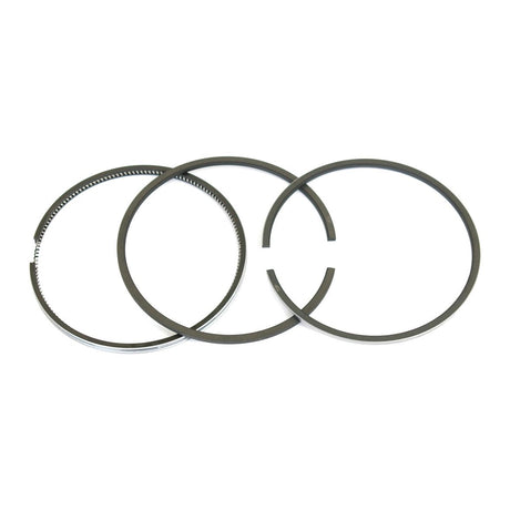 Three metal piston rings, forming a Sparex Piston Ring set (Sparex Part No. S.41401), displayed on a white background. Ideal for automotive engine components or machinery needs.