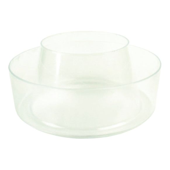 The Sparex Pre Cleaner Bowl (Sparex Part No.S.41404) resembles a clear glass chip and dip bowl, featuring a central compartment for the dip and a surrounding area for chips.