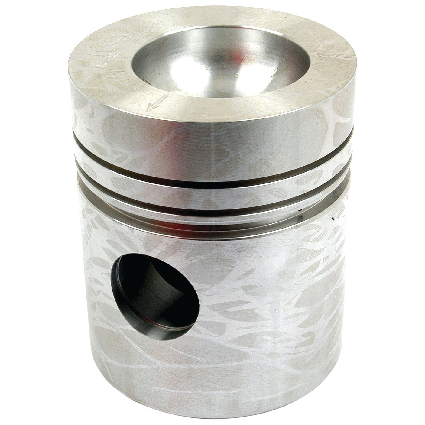 The Sparex Piston (Std.) - S.41540 is a metallic piston featuring a concave top surface, two grooves, and a central hole, designed with an optimal compression height for use in internal combustion engines.