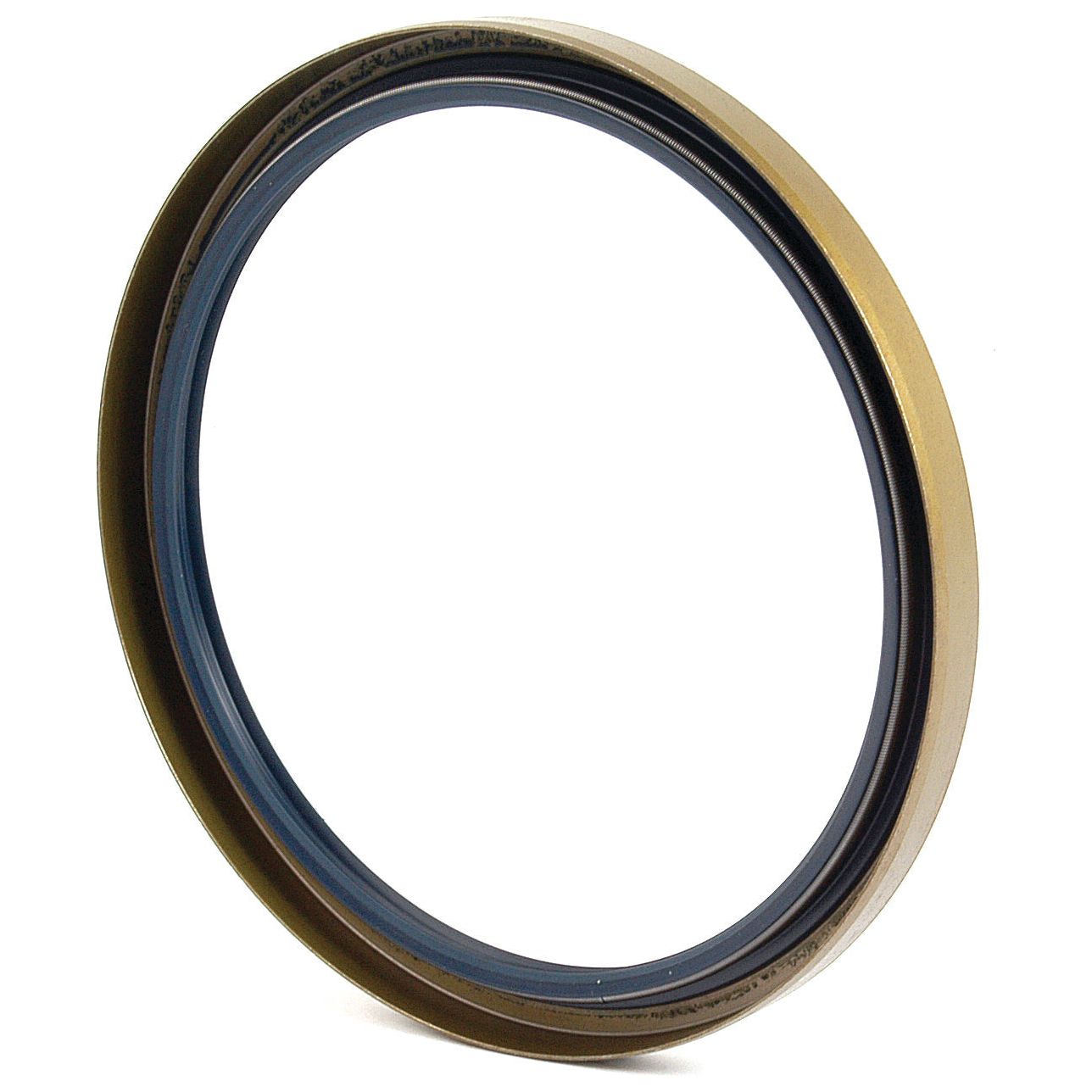 Close-up of a circular, metallic machine seal against a white background. The outer ring is bronze-colored, and the inner ring is black—a perfect fit for Metric Rotary Shaft Seals (145 x 170 x 13mm) by Sparex, compatible with Landini tractors.