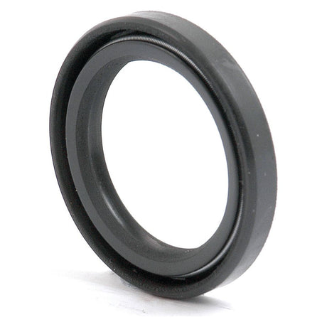 The Sparex Imperial Rotary Shaft Seal, part no. S.41618, measures 1 1/4'' x 1 3/4'' x 1/4'', features a smooth outer surface and a ridged inner surface, and is made of black rubber with a single lip design.