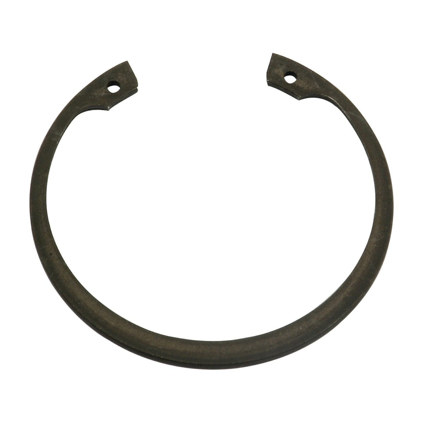 An Internal Circlip, such as the 76mm Sparex S.41625 conforming to DIN 472 standards, features two small holes at each end and is typically used in machinery or mechanical assemblies to hold components in place.