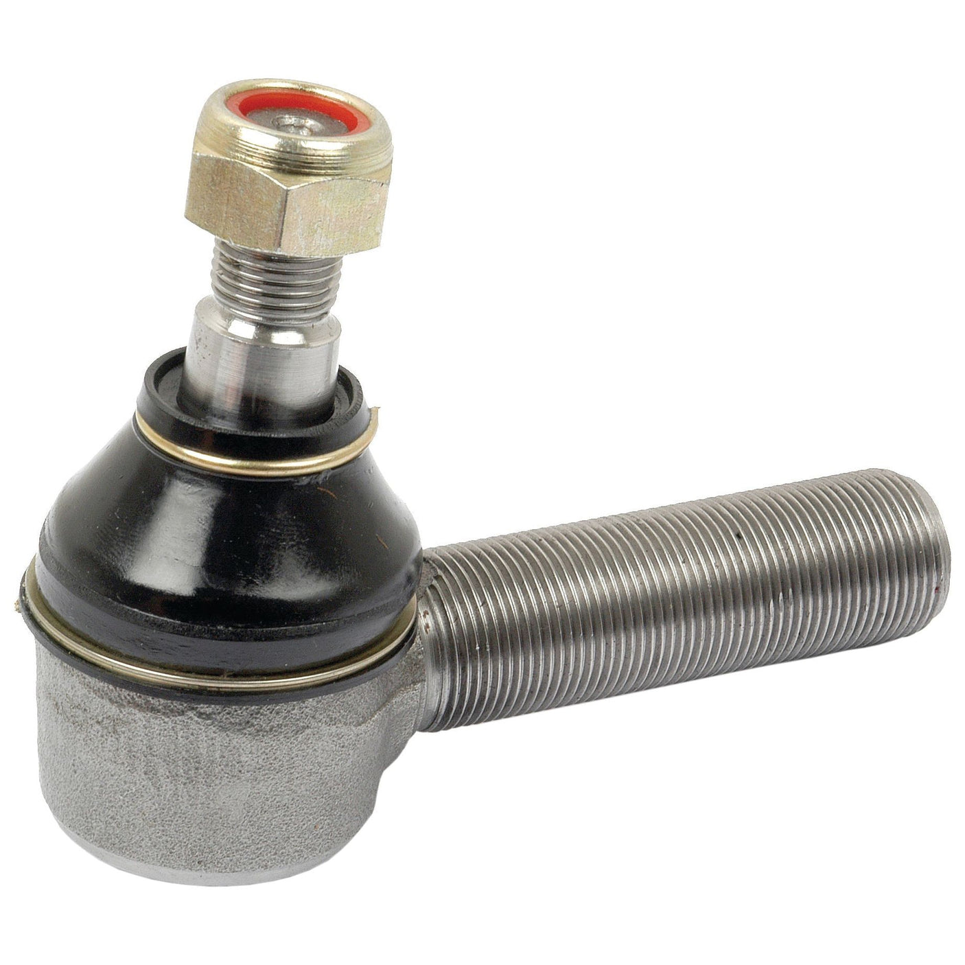 The Sparex Track Rod (S.41708) features a 102mm metal ball joint with a threaded rod, designed for use in automotive suspension systems and ideal for Massey Ferguson tractors. The joint is predominantly silver with a black rubber seal around its midsection.