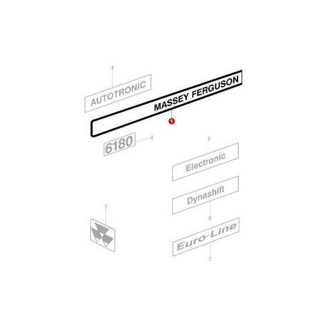 Massey Ferguson - Decal Left Hand - 3714214M1 - Farming Parts