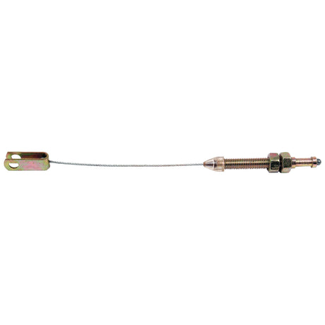 The Sparex Throttle Cable, with a total length of 217mm and an outer cable length of 210mm (Sparex Part No. S.41841), features a metal bracket at one end and a threaded adjuster at the other, making it ideal for tension adjustments and perfect for replacing Massey Ferguson throttle cables.