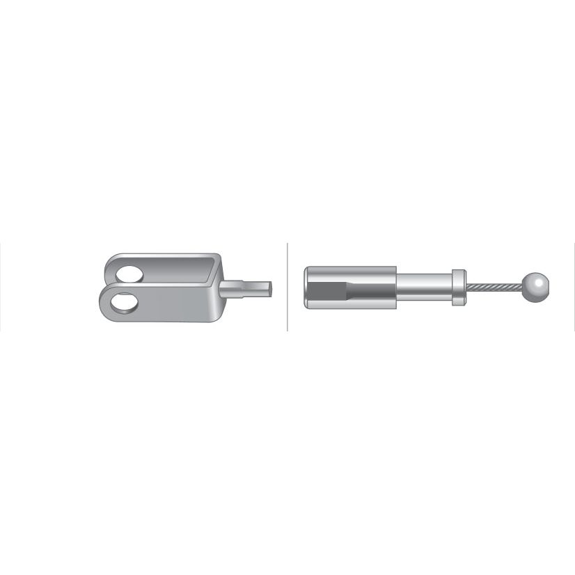 Illustration of the Sparex Throttle Cable (Part No. S.41842) - Length: 260mm, featuring a clevis with dual holes on the left and a threaded throttle cable end with a spherical tip on the right; outer cable length is 240mm.