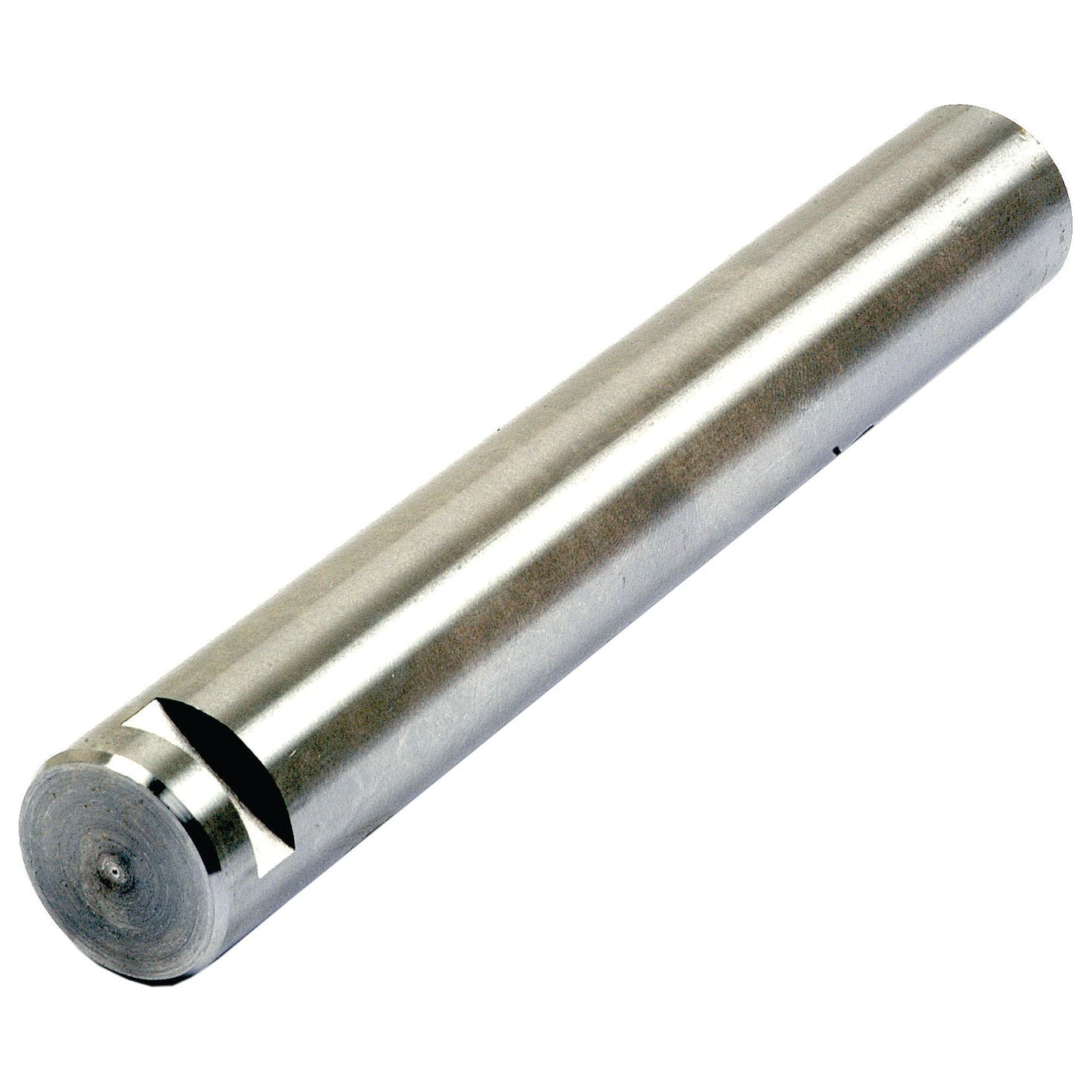 A smooth-surfaced cylindrical metal rod with a groove near one end, ideal for various Landini applications, known as the Reverse Cluster Shaft - S.41856 by Sparex.