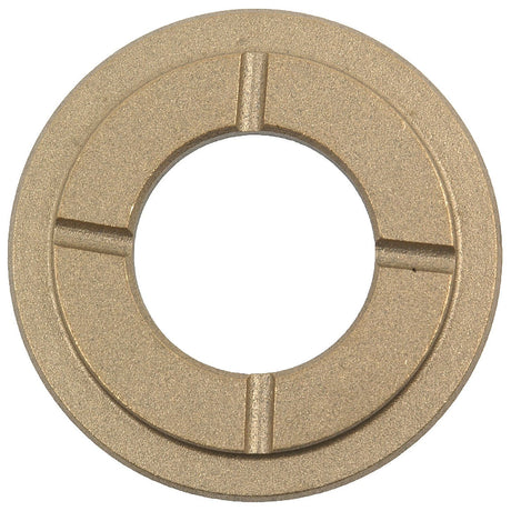 A circular metal washer with a large central hole and four evenly spaced slots extending from the center outward, similar to the Sparex Thrust Washer (Part No. S.41861).