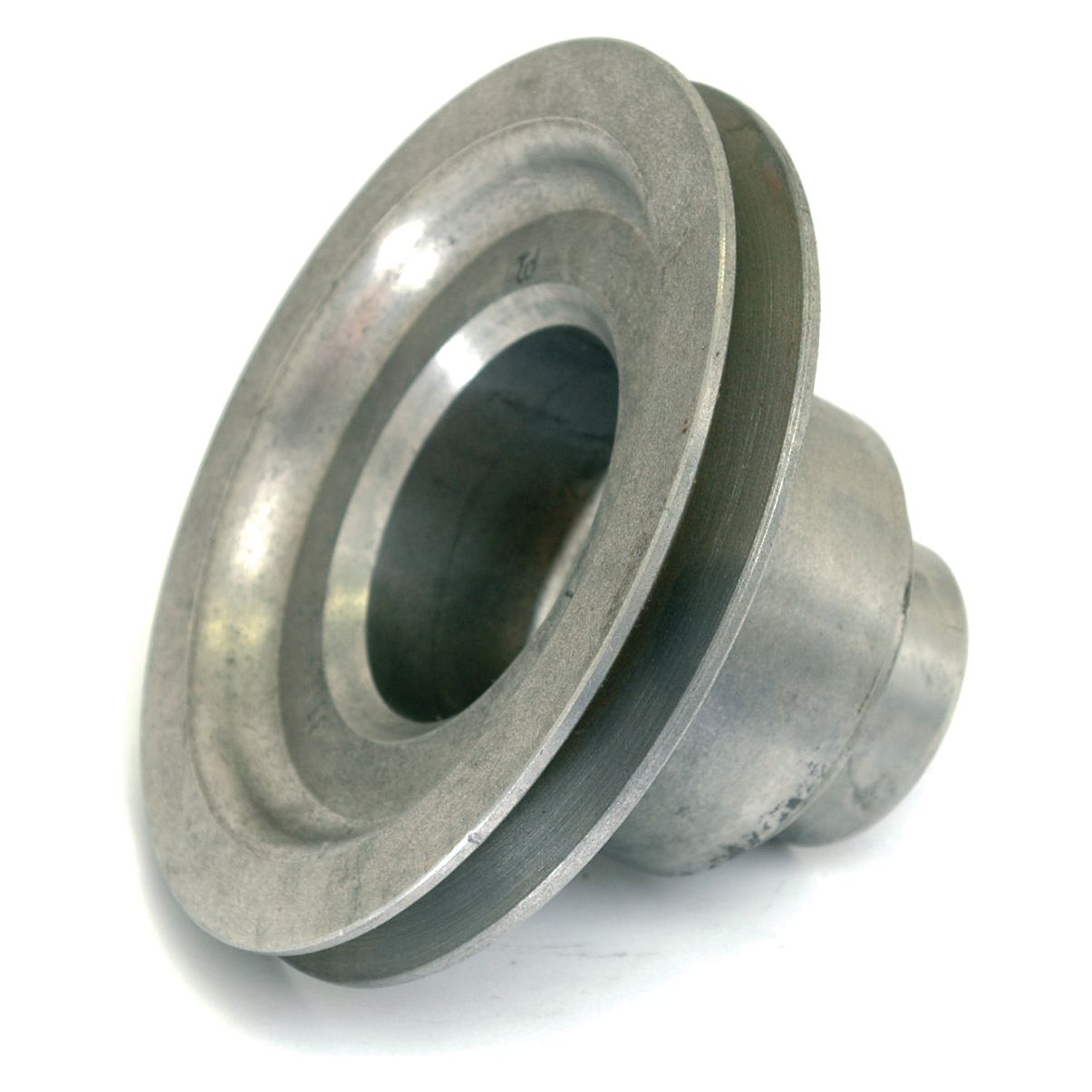 A close-up image of the Sparex Crankshaft Pulley (Sparex Part No. S.41879), a gray metal industrial pulley with a central hole and a grooved outer rim, typically seen in Massey Ferguson machinery.