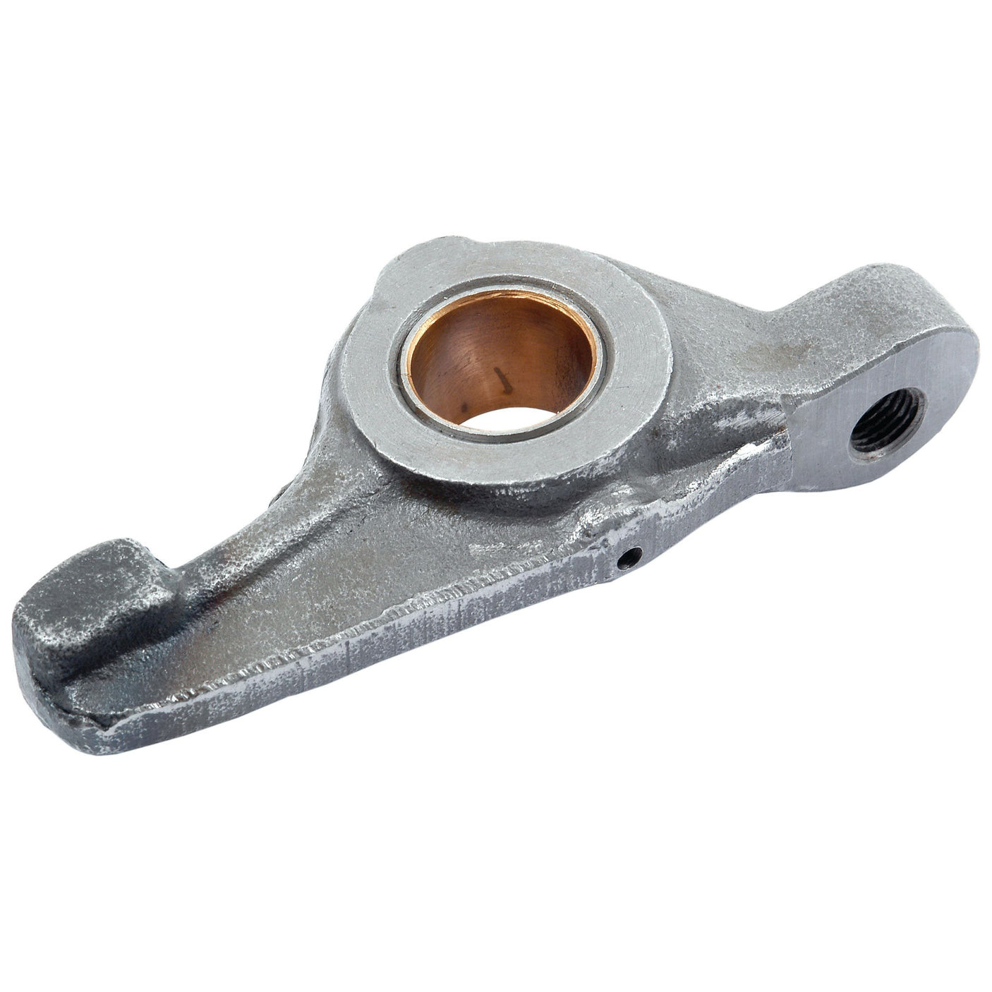 A gray metal automotive rocker arm from Sparex, specifically the Rocker Arm LH | Sparex Part No.S.41920, featuring a bronze bushing and threaded opening.