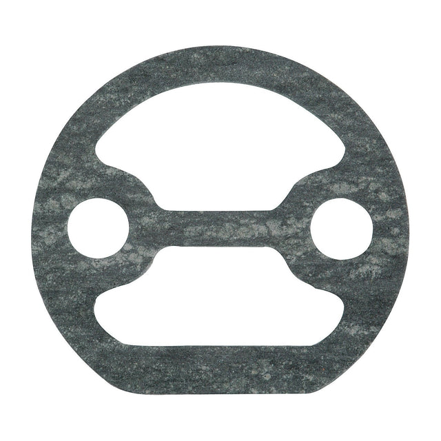 The Sparex Engine Oil Filter - Head Gasket (Part No. S.41933) is a gray, flat, circular gasket with cutouts and a symmetric design, ideal for fitting onto an oil filter head.