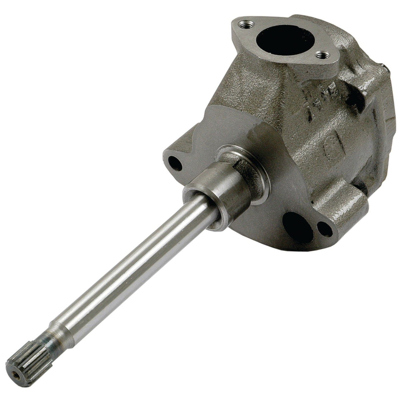 The Sparex Engine Oil Pump (Part No. S.41936) features a metal gearbox housing with a cylindrical shaft protrusion, complete with mounting holes and bolt threads, making it ideal for Perkins and Massey Ferguson applications such as engine oil pumps.