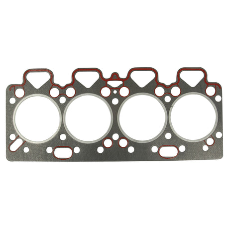 The Sparex Head Gasket (Part No. S.41951) for Perkins engines such as the A4.236, A4.212, and A4.248 features four circular cutouts and numerous holes, made from a combination of metallic and rubberized materials, ideal for engine performance and reliability.
