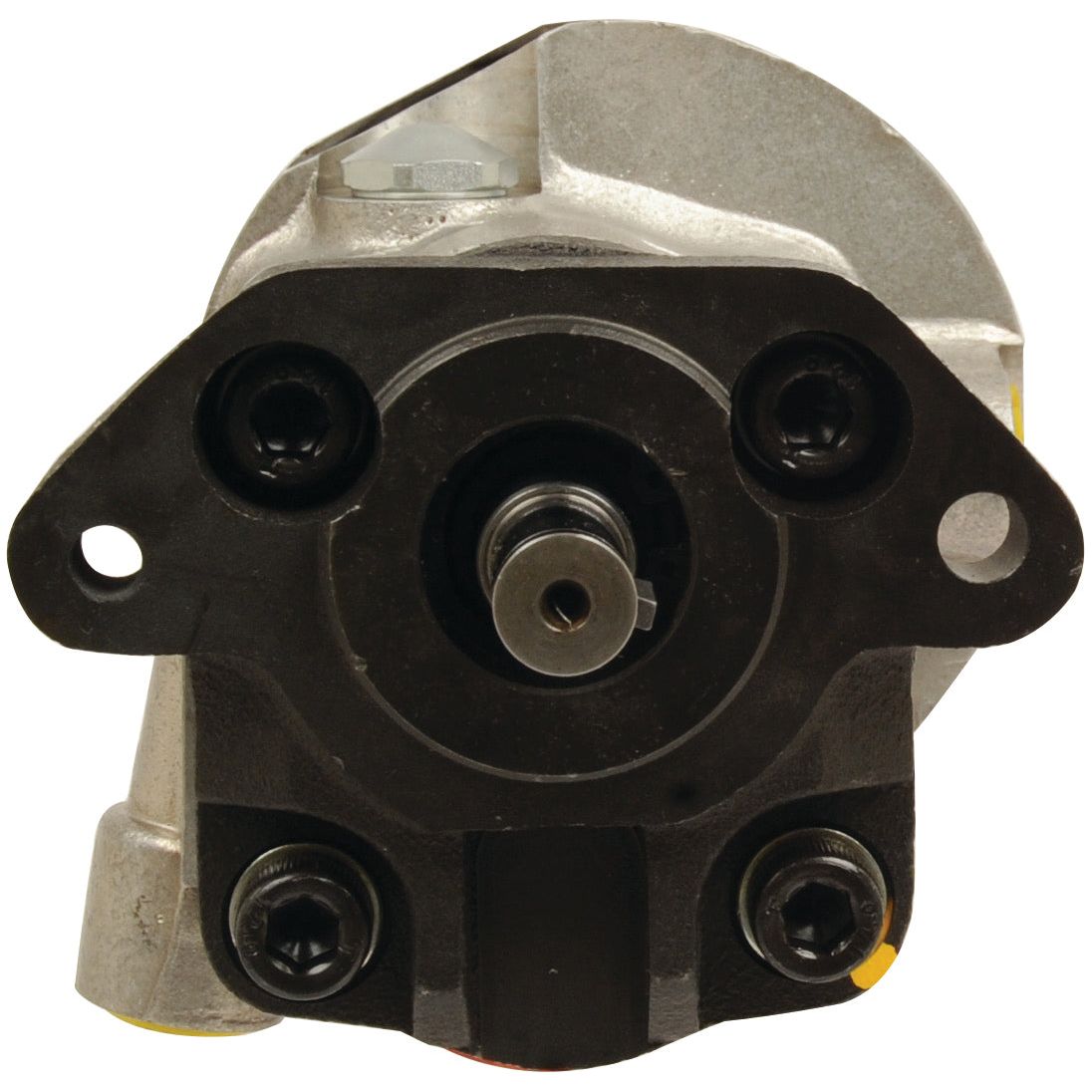 Close-up of a mechanical part, likely from a Power Steering Hydraulic Pump (Sparex Part No. S.41959), featuring a cylindrical shaft, black base, and three visible circular screws.