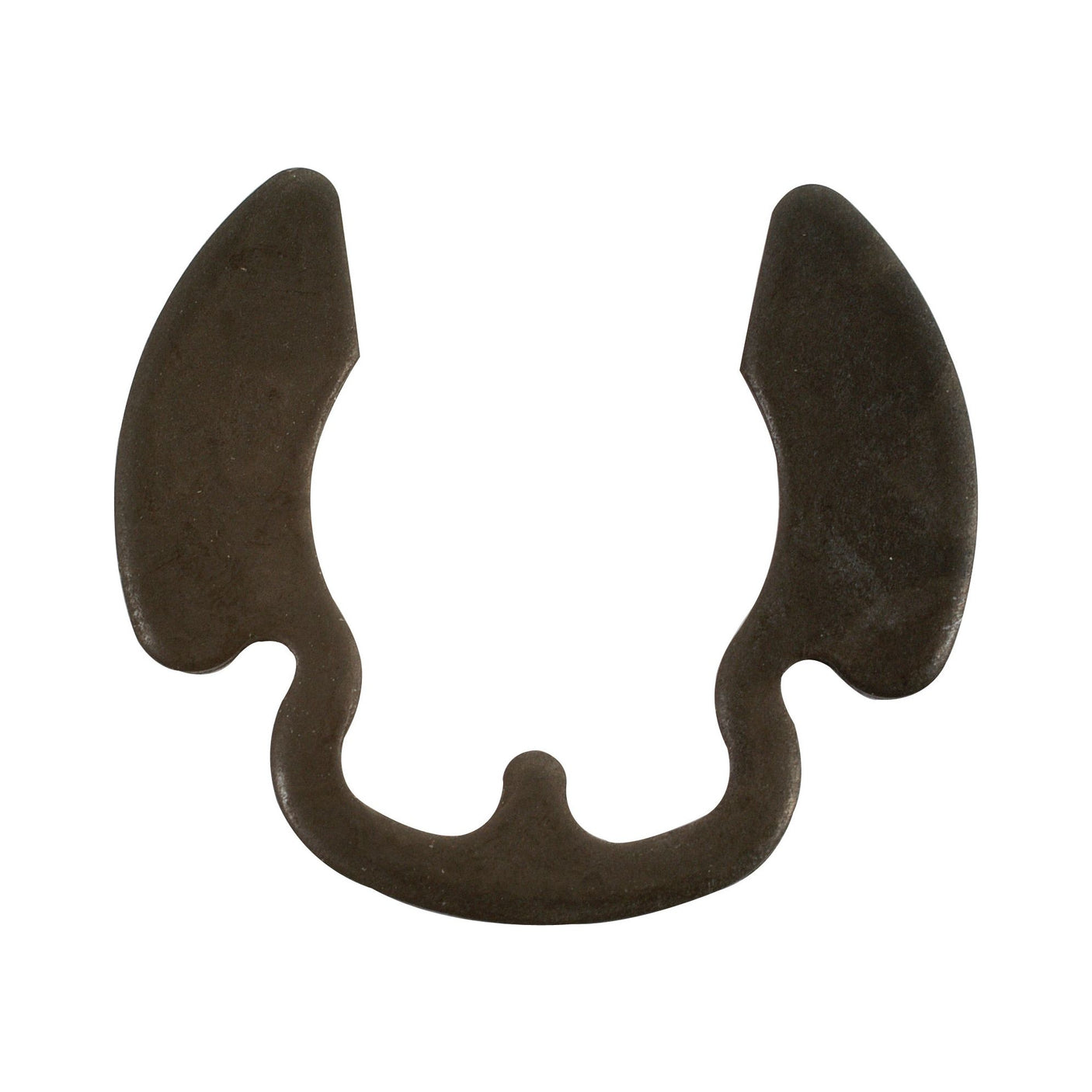 A dark-colored, metal circlip with two semi-circular ends and a central cutout section, the Sparex Metric E Clip (Ø63.2mm, DIN 471) adheres to strict DIN 471 standards. The Sparex Part No. is S.41980.