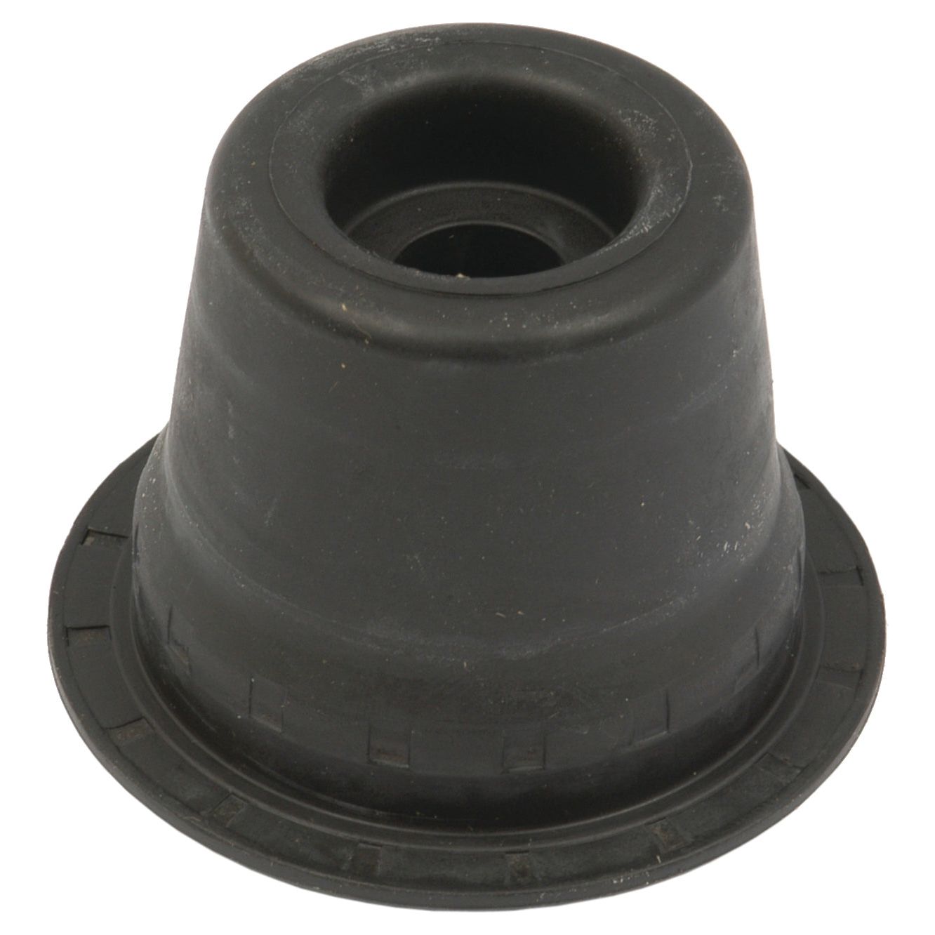 A black plastic crutch tip with a hollow center, reminiscent of the Sparex Rubber Boot - Brake Seal (Part No. S.41993) for hydraulic brakes, and a flared base.