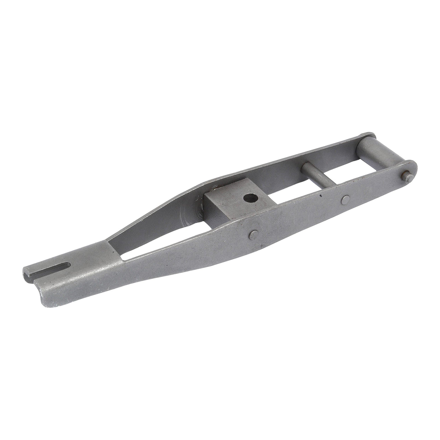 Sparex Lever Assembly (Part No. S.42011) features a metal turnbuckle with an open body design and an adjustment slot, commonly used for tensioning and securing cables or ropes. Ideal for use in Massey Ferguson machinery or compatible Sparex lever assembly repairs.