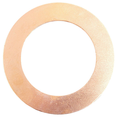 Introducing the Thrust Washer (Sparex Part No.S.42020) from Sparex, a flat, circular copper washer featuring a smooth surface and a large central hole, ideal for use as a thrust washer in mechanical assemblies or within planetary gear systems commonly found in Massey Ferguson machinery.