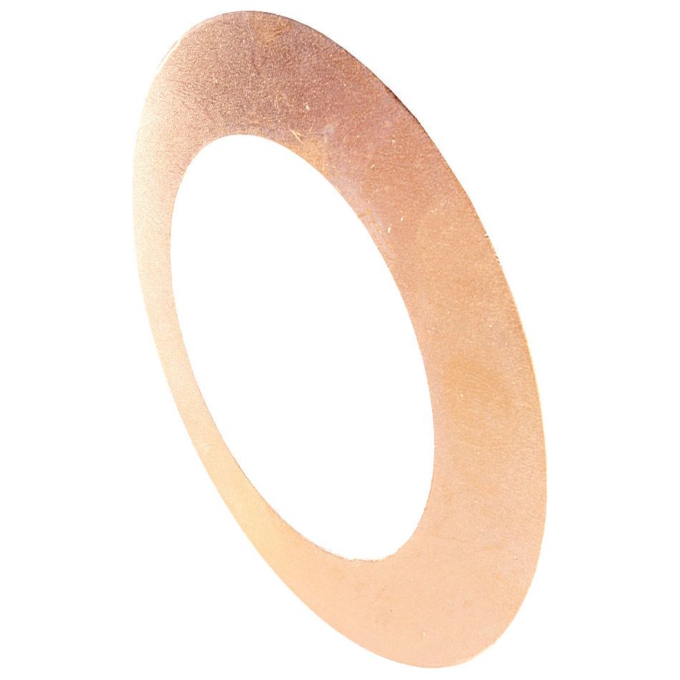 A circular, flat copper thrust washer with a large central hole, viewed from a slight angle; identified as Thrust Washer | Sparex Part No.S.42020 of the Sparex brand.