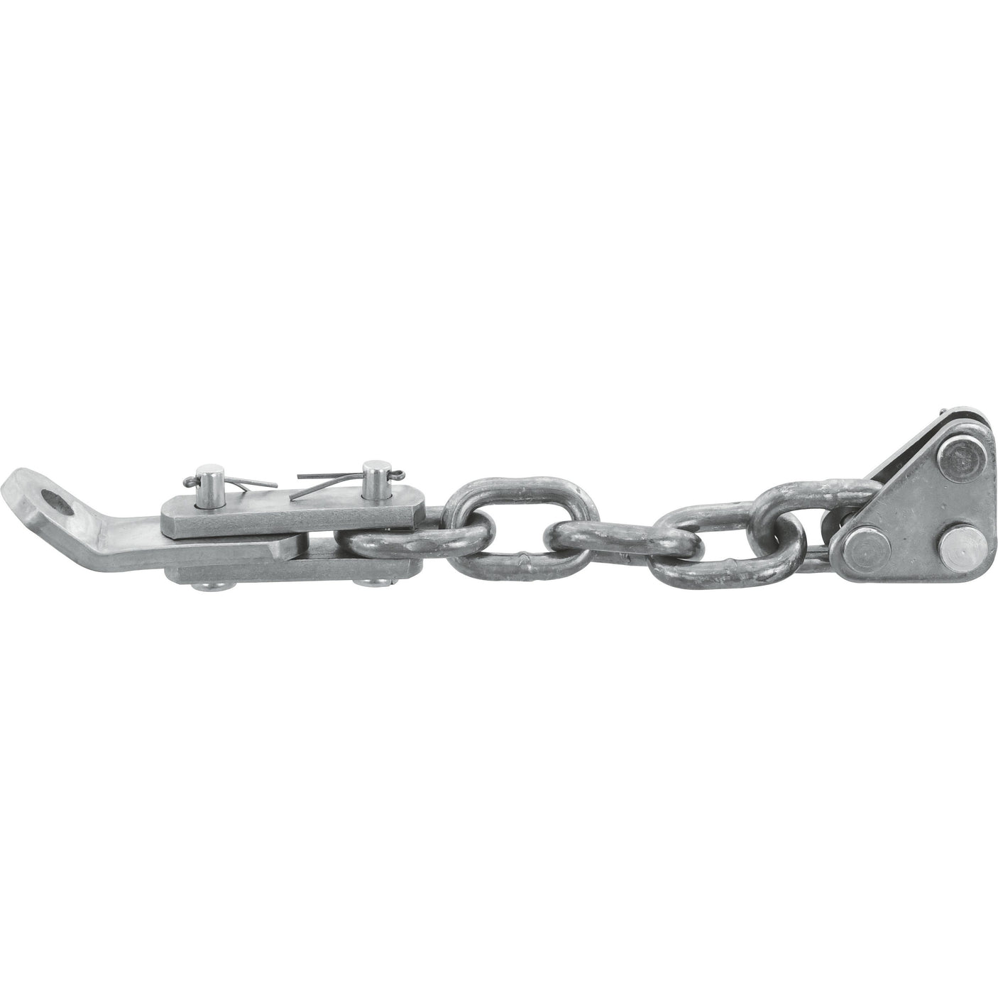 A Sparex Check Chain, model S.42072 with 9 links and a hole size of Ø12.5x40mm, is displayed against a plain white background, evoking the mechanical components and brackets commonly found in Massey Ferguson tractors.