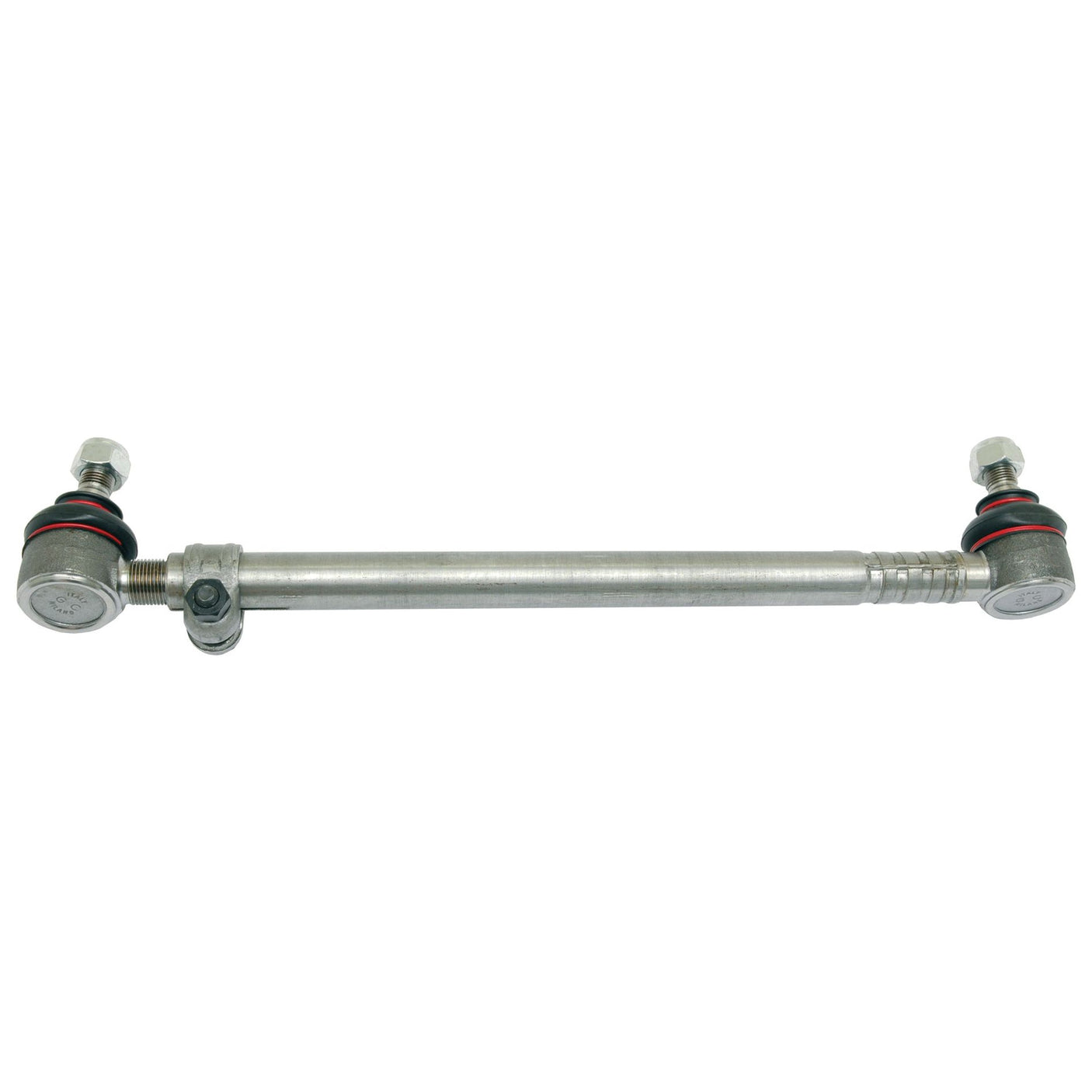 The Sparex Track Rod/Drag Link Assembly (S.42105), featuring a length of 420mm and two pivoting ball joints at each end, includes an outer side thread and fastening bolts, making it ideal for automotive suspension systems.