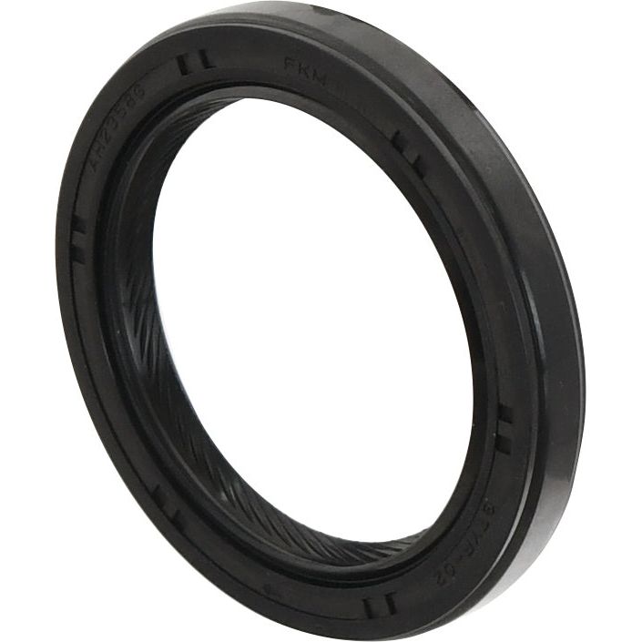 A Sparex Metric Rotary Shaft Seal, part number S.42159, featuring a size of 40 x 55 x 7mm and made of black rubber with visible grooves, is typically used in machinery such as Landini tractor parts to prevent lubricant leaks. This seal ensures optimal performance and durability.