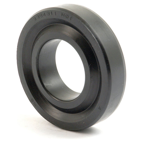 A close-up view of a black cylindrical bearing, identified by the engraved number "3384311 M91" on its outer ring, which is often used in Massey Ferguson's response & draft control shaft. It matches the specifications of the Sparex Oil Seal 33x67x15mm (Sparex Part No. S.42160).