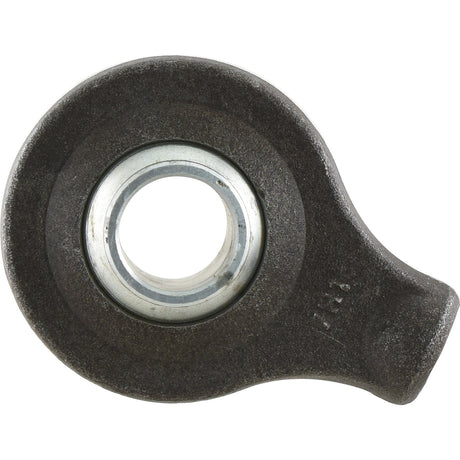 The Top Link Weld On Ball End (Cat. 3) by Sparex (Sparex Part No.S.4216) features a circular metal design with a textured dark exterior and a smooth, silver inner ring, highlighting its precise craftsmanship and durability.