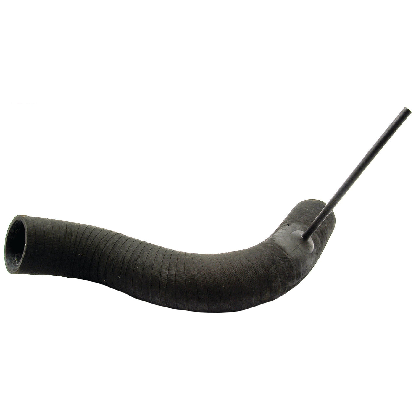 A Sparex Air Cleaner Hose (Sparex Part No. S.42185), black and curved with a smaller tube attached near one end, reminiscent of a Massey Ferguson part, against a white background.